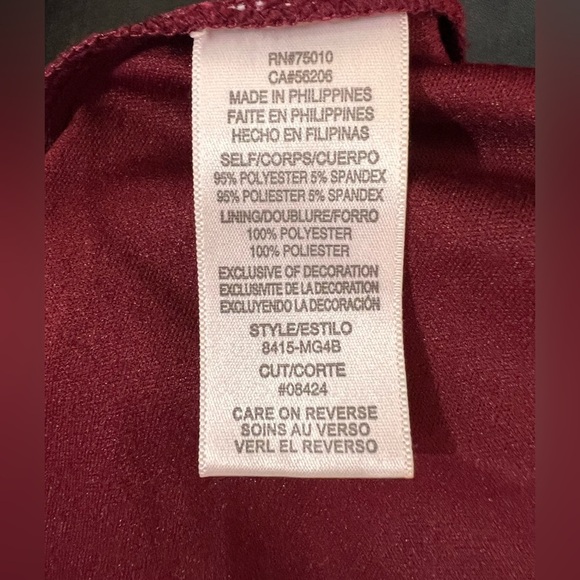 City Triangles Maroon Formal Gown w/ Beaded Neckline – Size 15 - Picture 8 of 8